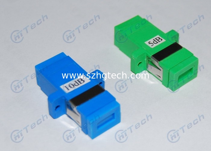 SC 5dB Fixed Fiber Optic Attenuator Green / Blue Color Storage Temperature -40℃ To +85℃