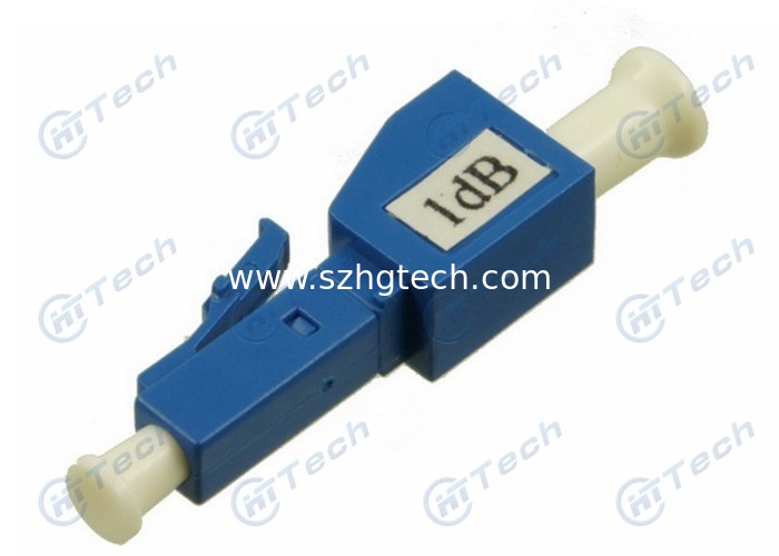 1db LC Single Mode Attenuator , LC Optical Attenuator Blue Color Metal Housing Material