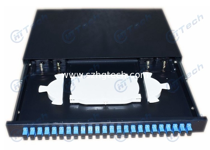 Sliding Type Fiber Optic Patch Panel SC Simplex 19 Inch Cold Rolling Steel Material