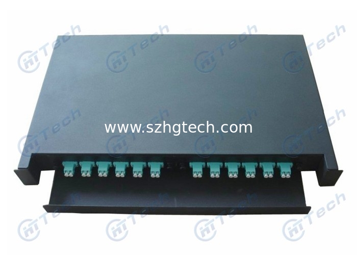 24 Core LC Rack Mount Fiber Patch Panel Slidable Type For Ribbon And Single Fiber