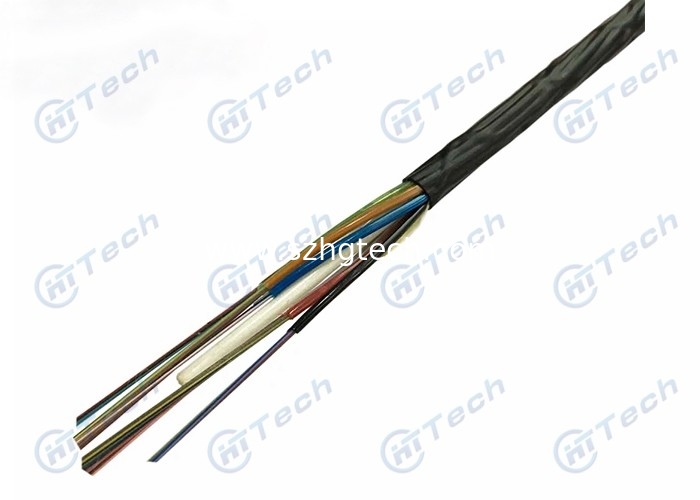 Blown Micro Fiber Optic Cable Black Color 6-72 Cores With HDPE Outer Jacket