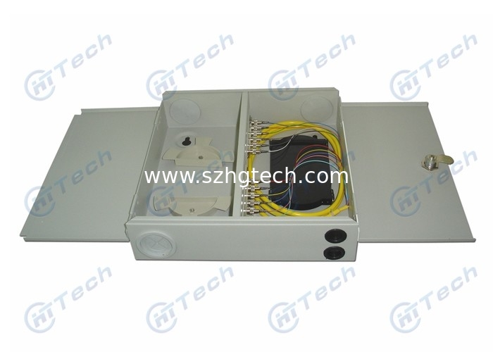 FTTH Network Indoor Distribution Box , 12 Port ODF Fiber Optic Terminal Box Wall Mounted