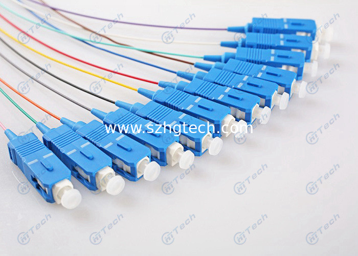 12 Pack SC Fiber Optic Pigtail Colorful Tensile Strength > 10kg For Local Area Networks
