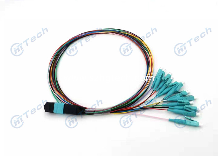 Male / Female Type MPO-LC Optical Patch Cord Ceramic Ferrule Inner RoHS Standard