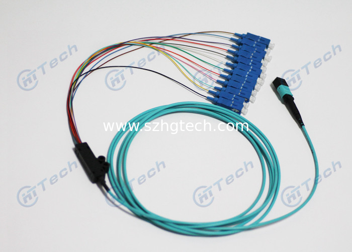 Ceramic Ferrule 12 Core OM3 MTP-SC Fiber Optic Cable